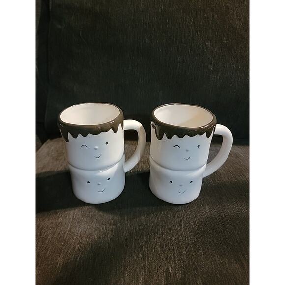 World Market Other - Adorable‎ Set Of Two Marshmallow Shaped Coffee Hot Cocoa Mugs